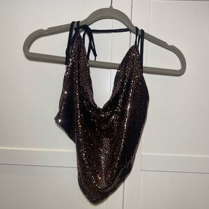 Sequin Halter Top